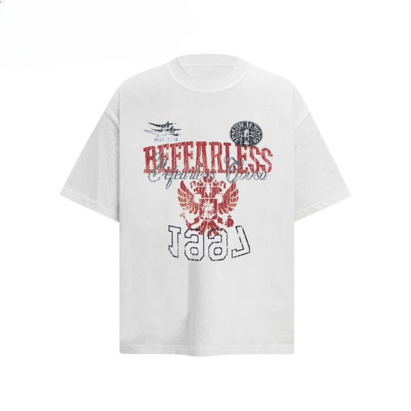 80s And 90s Vintage T Shirts Vintage Washing Water Old Painted Alphabet Short Sleeve T-Shirts