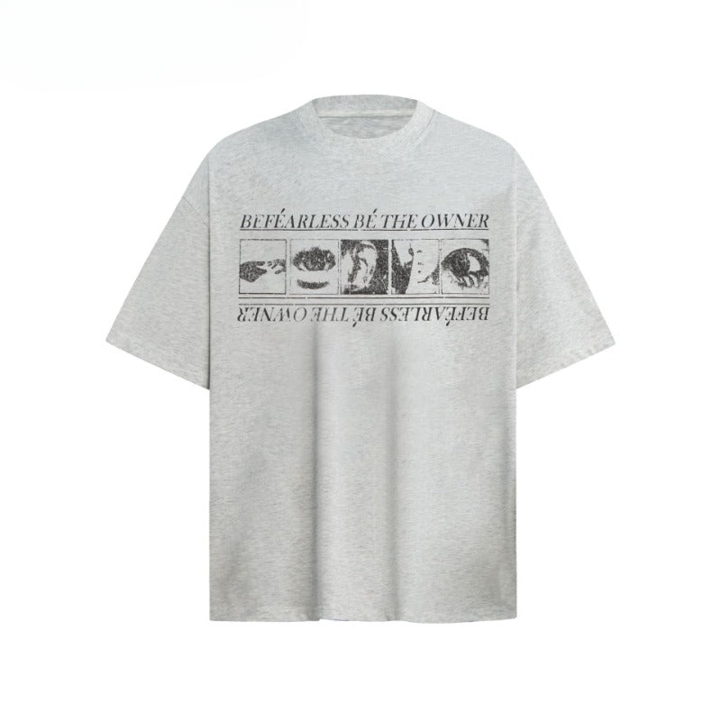 80s And 90s Vintage T Shirts Washing Water Old Abstract Printing Short Sleeve T-Shirts