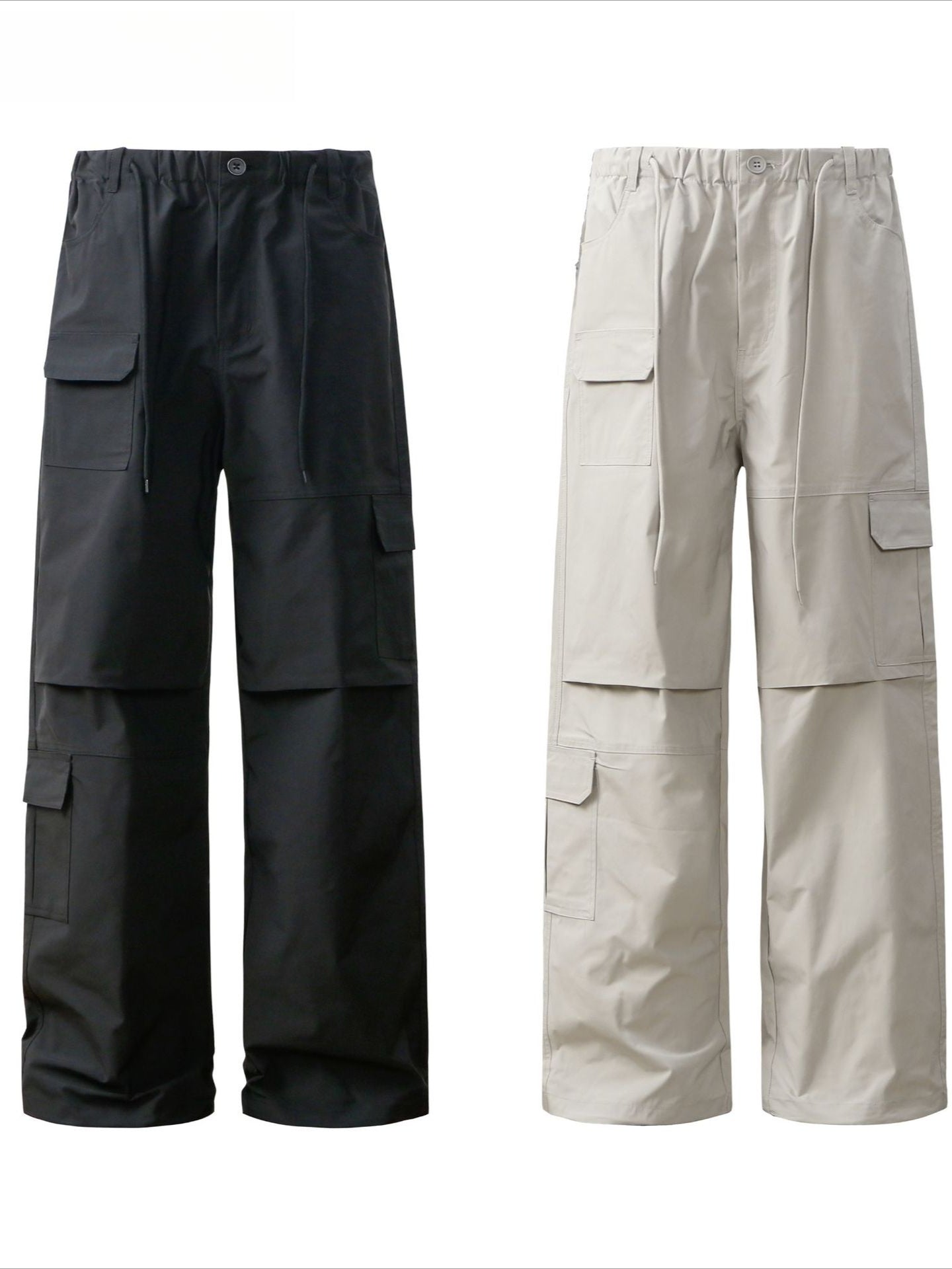 Hip Hop Pants For Boys Vintage Multi-Pocket Straight Overalls Loose Casual Trousers