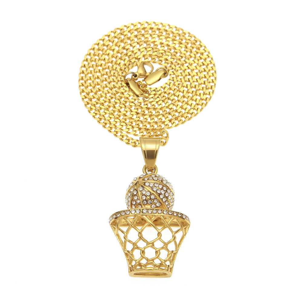Jewelry HipHop Basketball Shooting Pendant