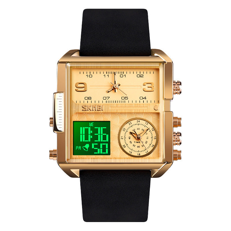 Analog-Digital Watch Square Men's Business Electronic Watch