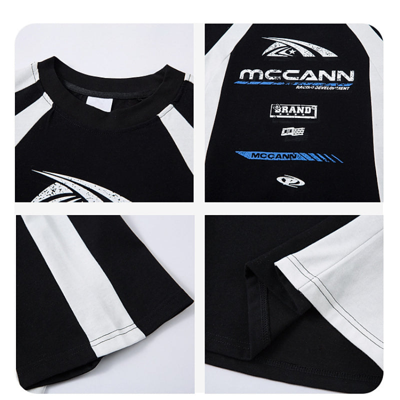 Racing oversized t shirt retro racing short sleeve t-shirt