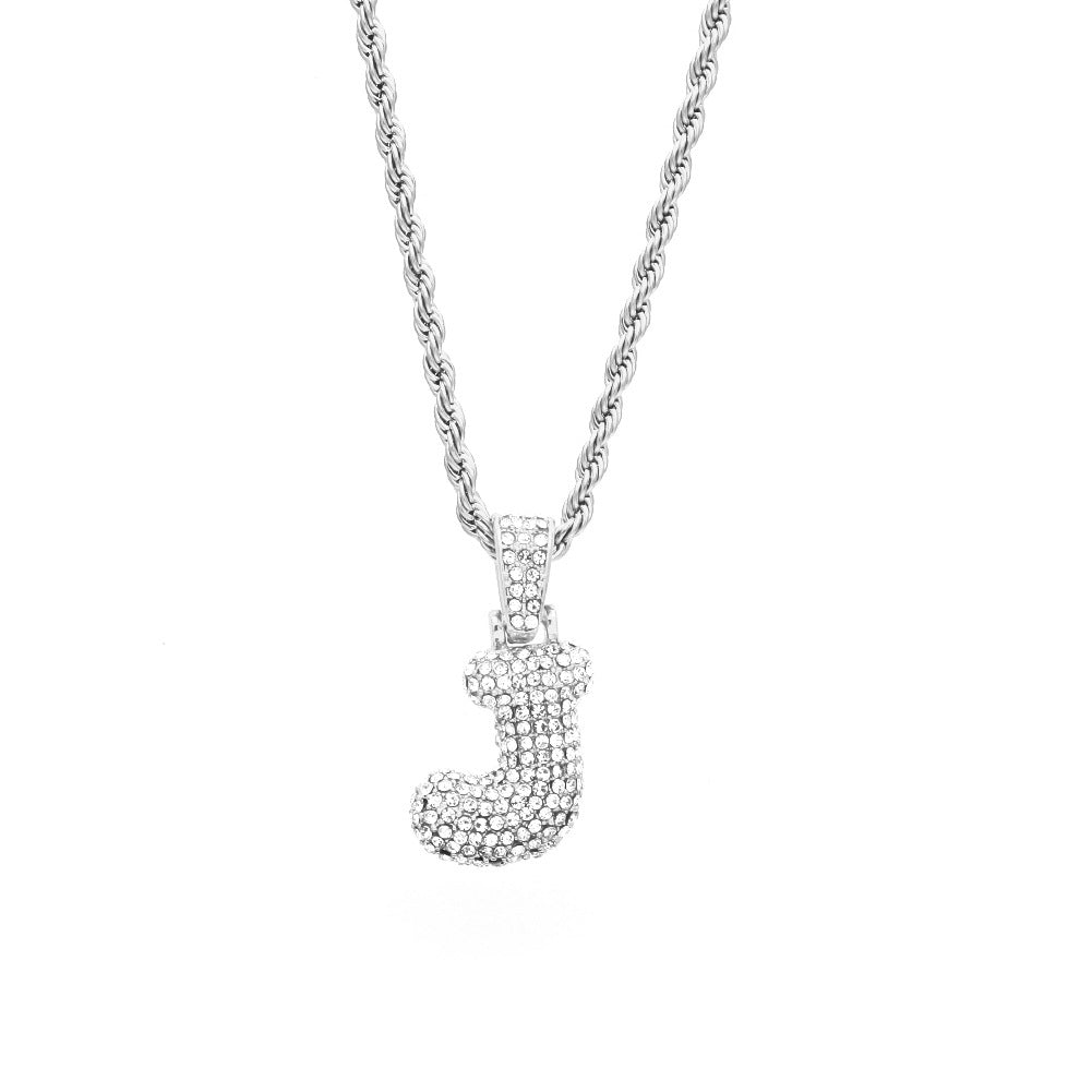 Jewelry Diamond 26 Letter Necklace Alphabet Pieces Spectrum