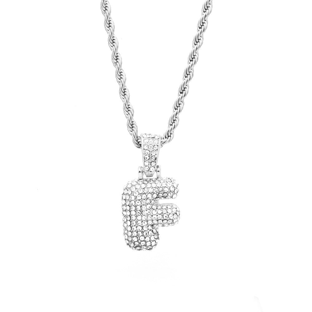 Jewelry Diamond 26 Letter Necklace Alphabet Pieces Spectrum