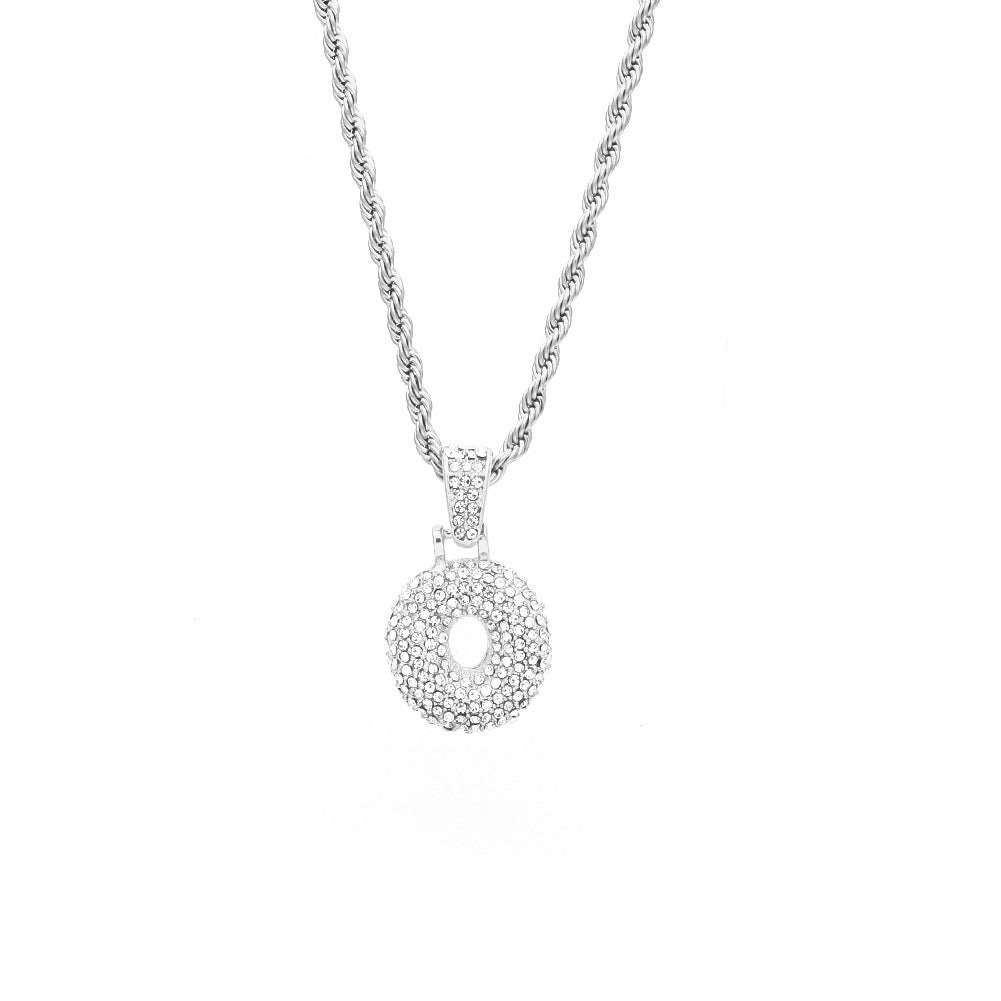 Jewelry Diamond 26 Letter Necklace Alphabet Pieces Spectrum