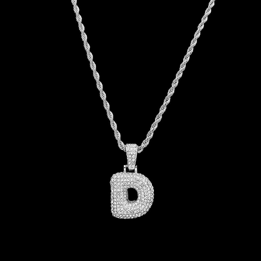 Jewelry Diamond 26 Letter Necklace Alphabet Pieces Spectrum