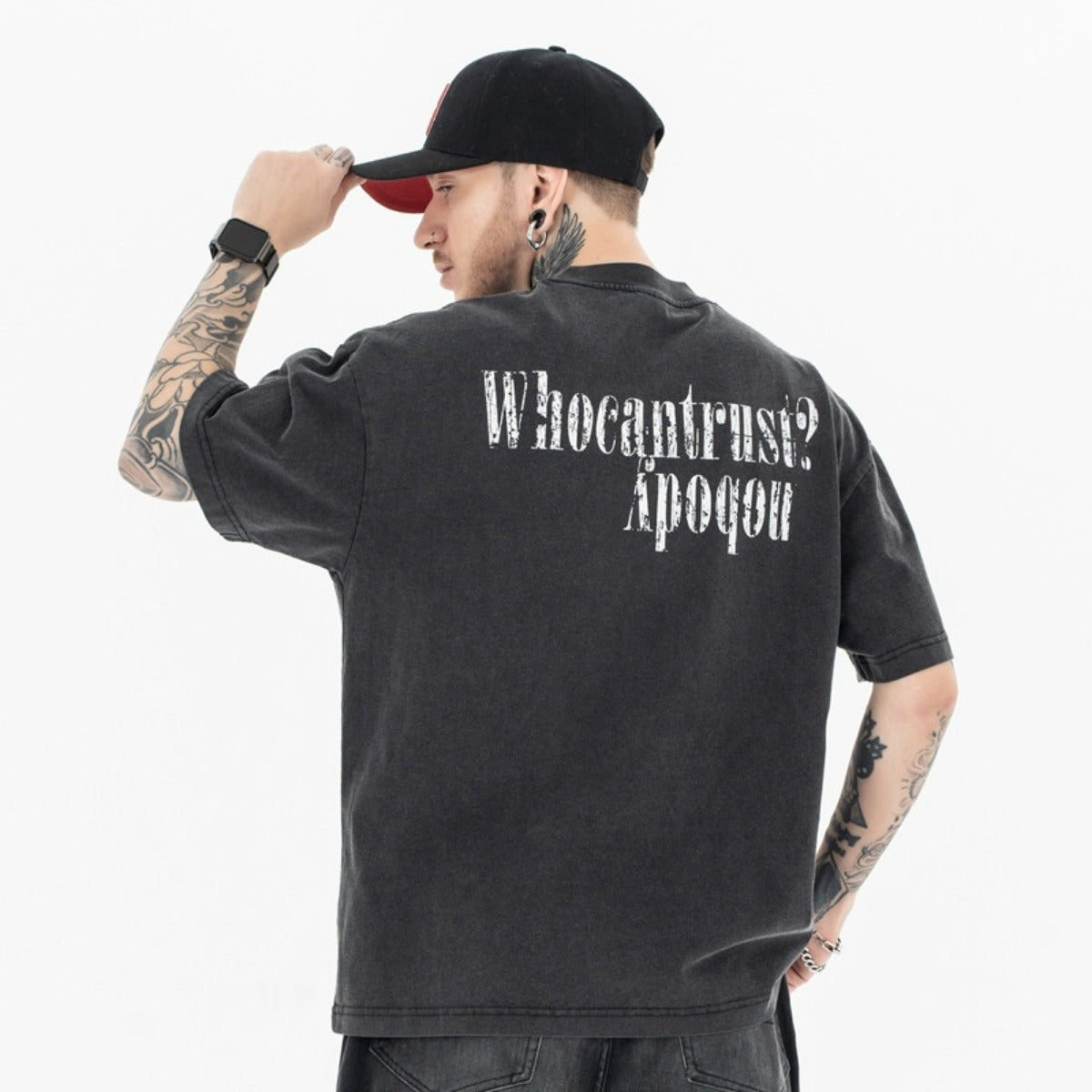 Vintage College Shirts Summer Wash Crew Neck Short Sleeve T-Shirt