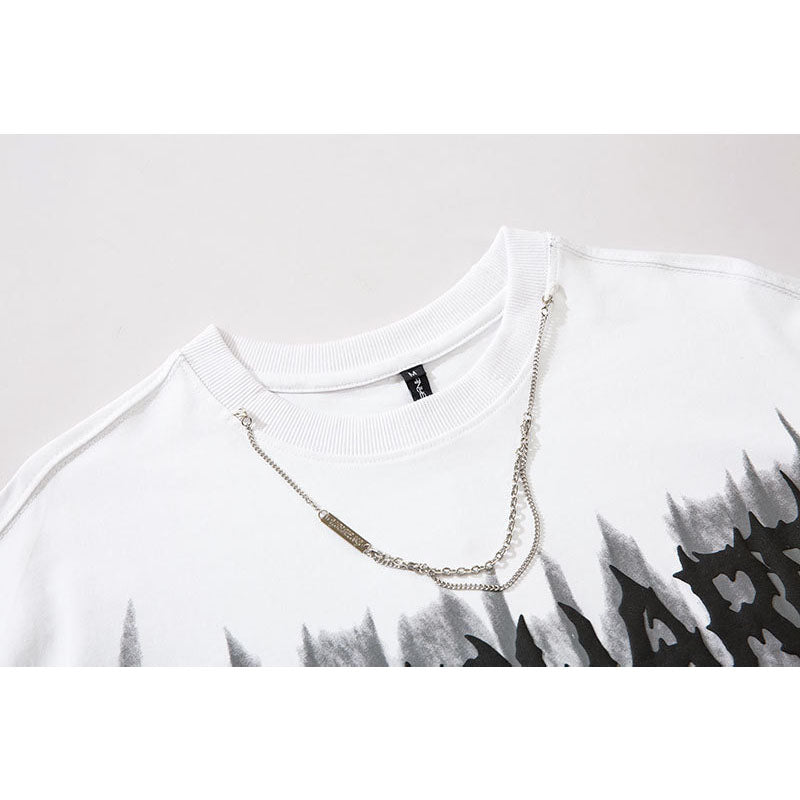 Vintage Tišö Rt Short Sleeve T-Shirt Alphabet Print Hip-Hop Top