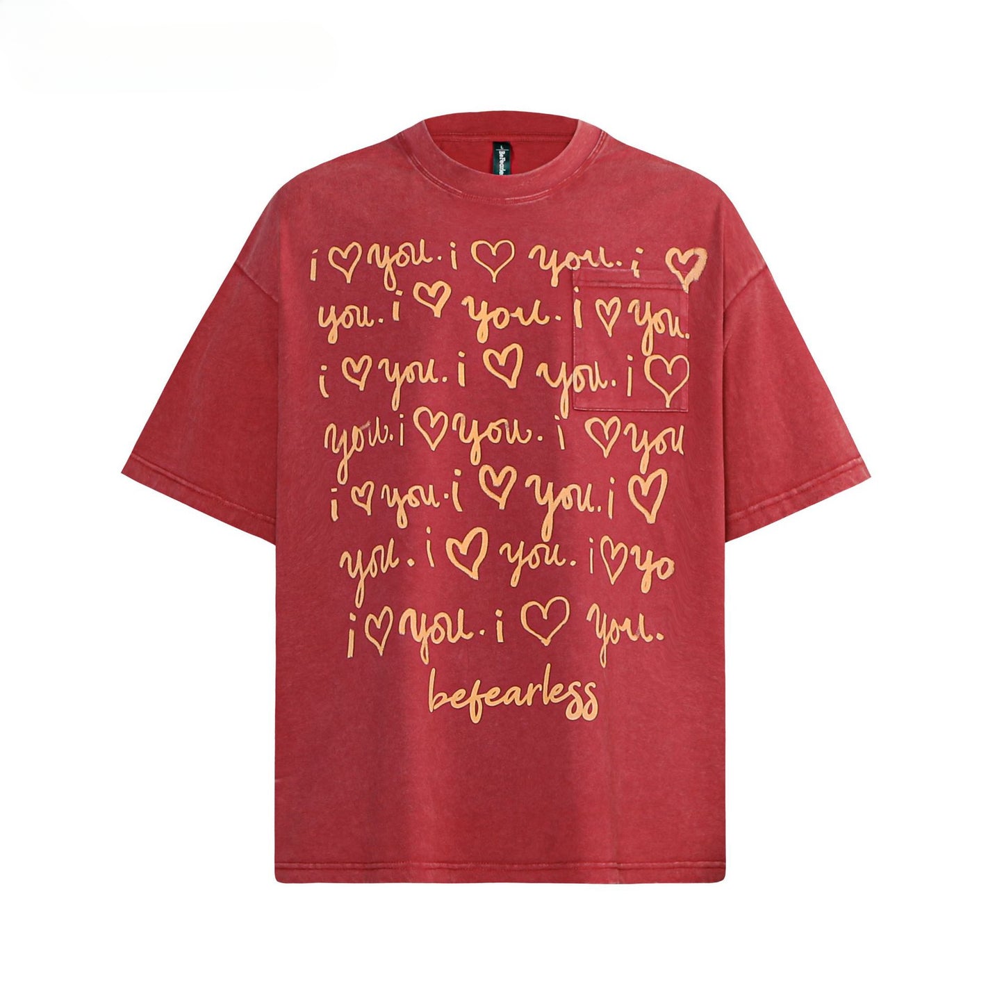 80s And 90s Vintage T Shirts Letter Pocket Short Sleeve Men's and Women's Summer Loose