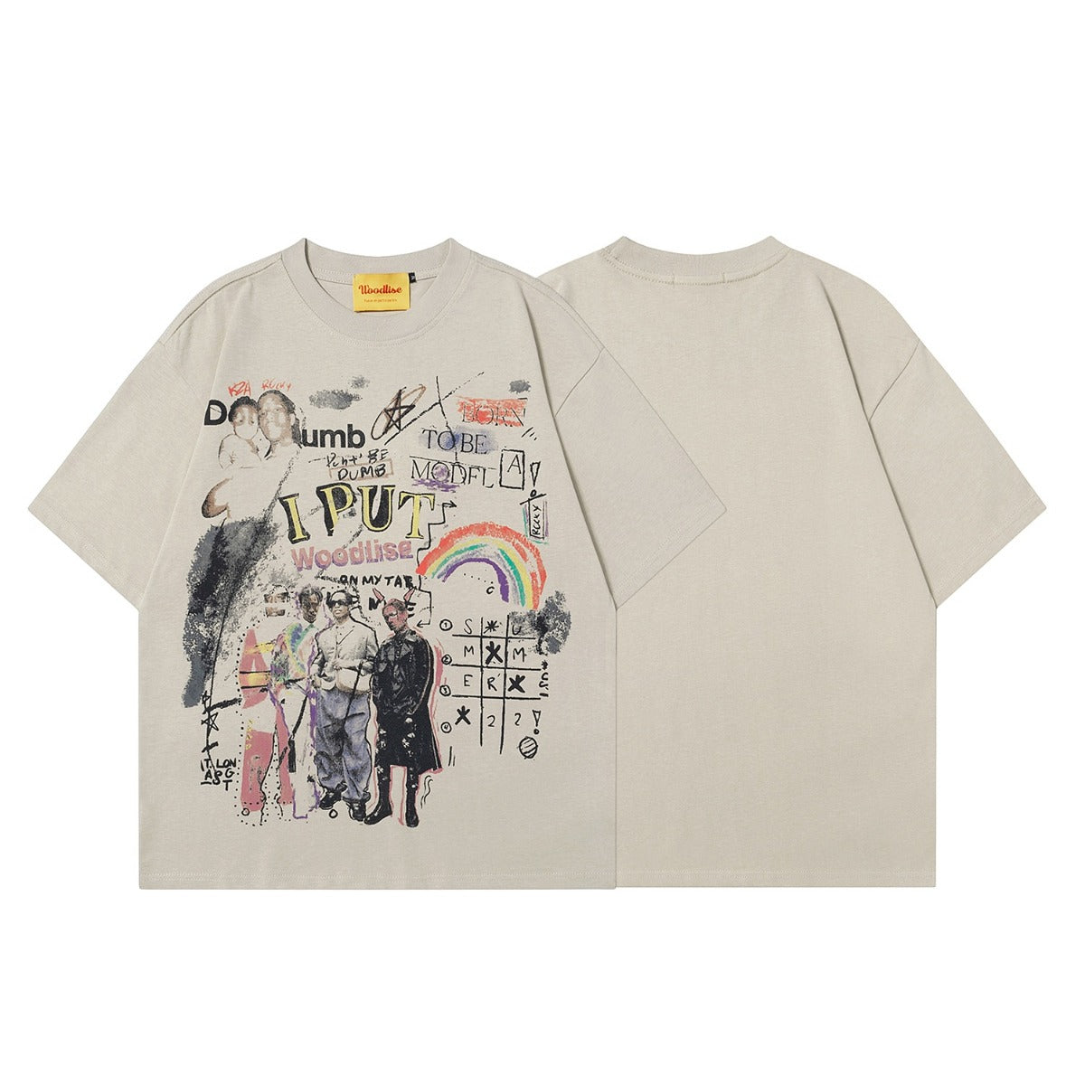 90s West Coast Hip Hop Fashion T-Shirts Summer Fun Graffiti Character Print T-Shirts