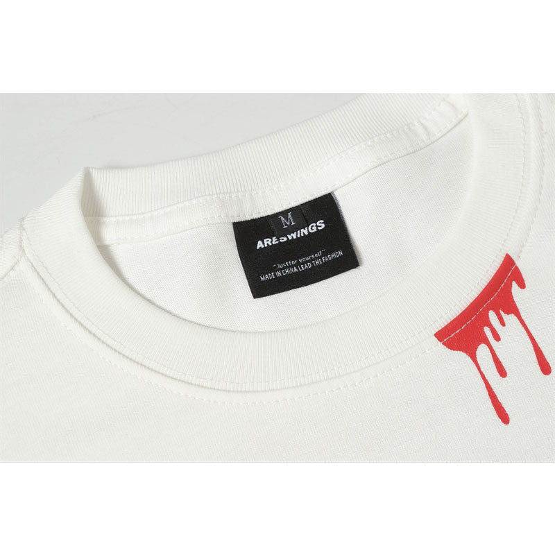 Casual Street Wear Vintage Short Sleeve T-Shirt Crew Neck Loose Casual