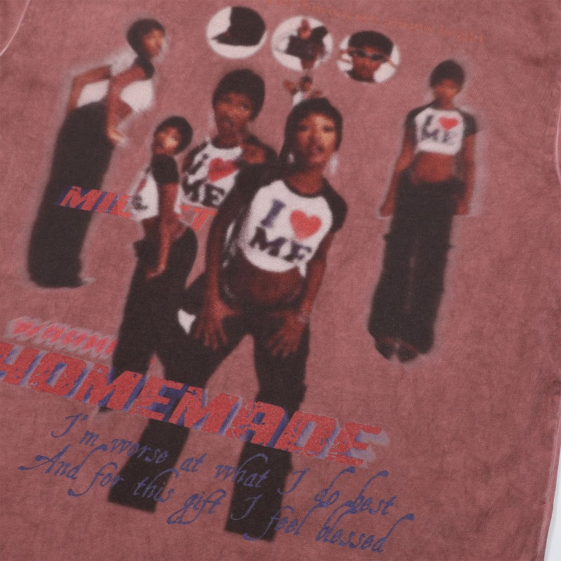 1990 Fashion T-Shirt Retro T-Shirt Short Sleeve Old Character Print