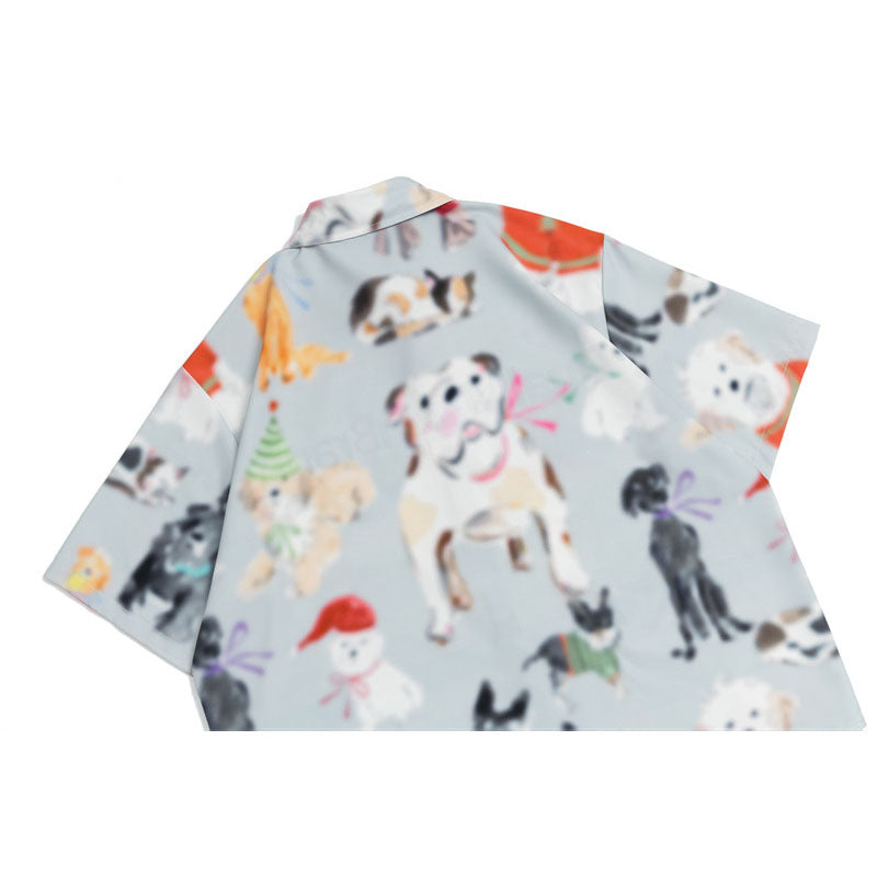 Hip Hop Shirts For Boys Animal Print Short Sleeve Shirt