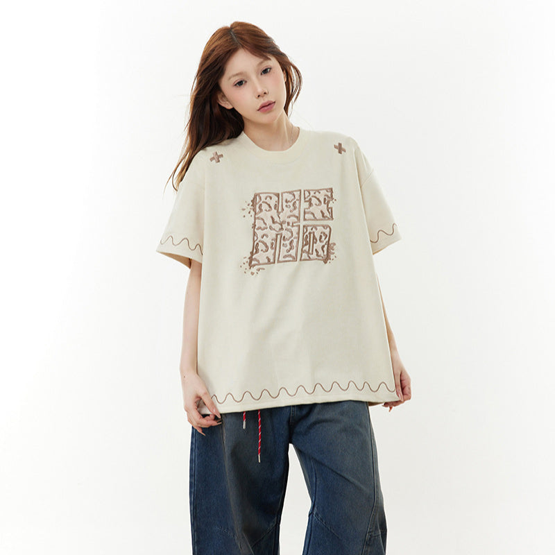 New York Hip Hop Style Embroidered Hooded Sweater Fall/Winter oversize