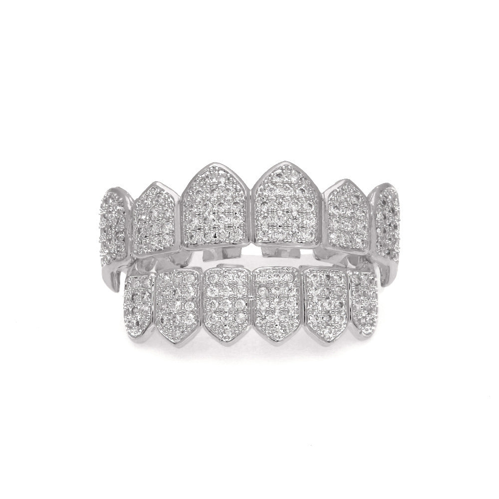 Grillz Electroplating Small Fangs Microinlaid Zircon Vampire teeth Royalty Spectrum