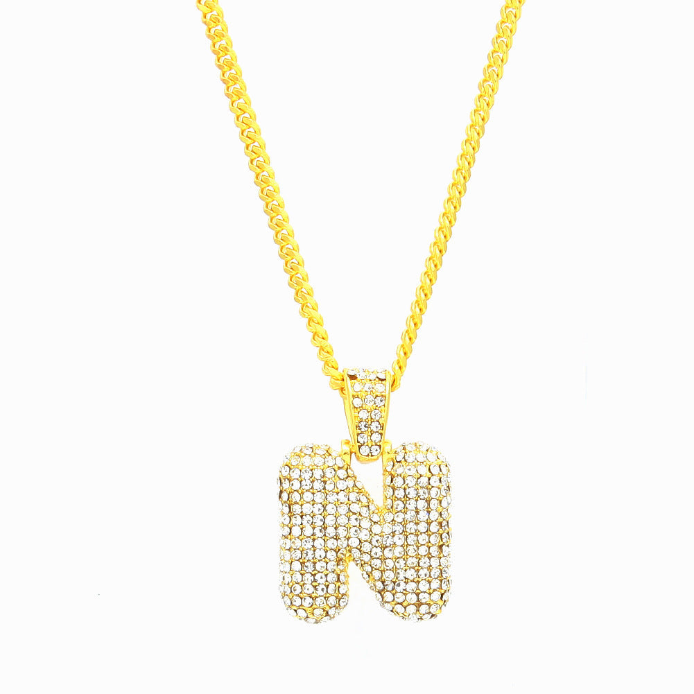 Jewelry Diamond 26 Letter Necklace Alphabet Pieces Spectrum