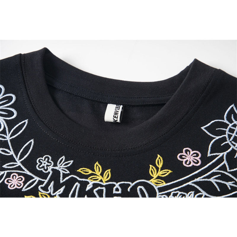 Casual Street Wear Vintage Alphabet Print T-Shirt Loose