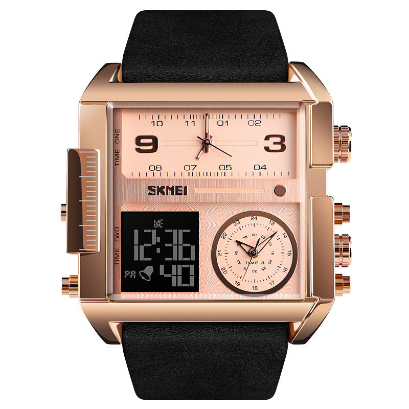 Analog-Digital Watch Square Men's Business Electronic Watch