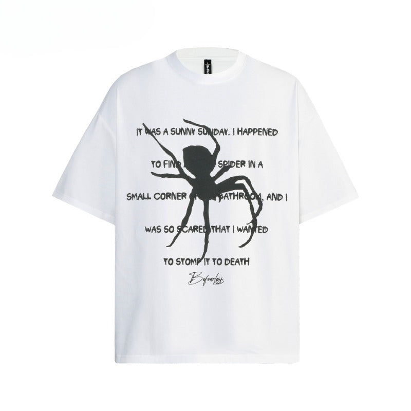 80s And 90s Vintage T Shirts Vintage Washing Water Old Spider Short Sleeve T-Shirts