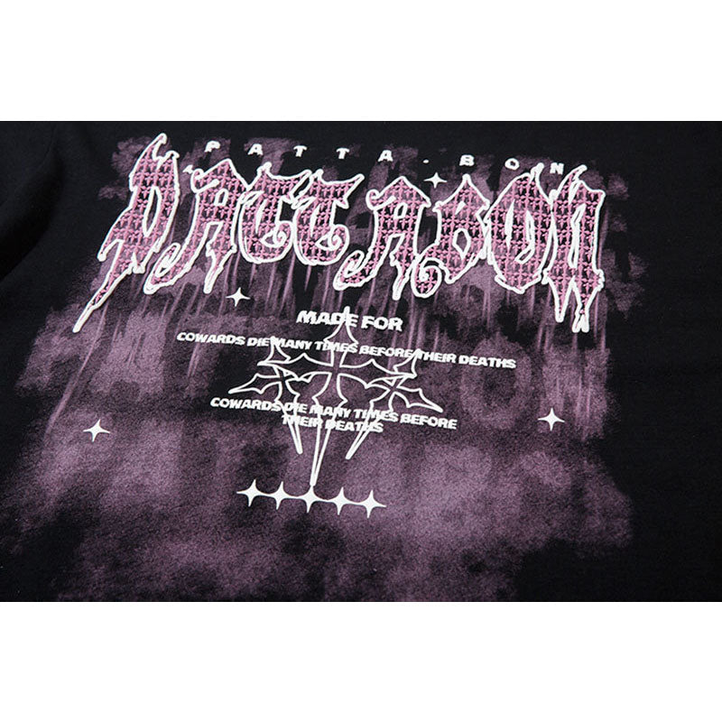 Marcas De Streetwear Pentagram Necklace Long Sleeve T-Shirt Casual Loose Casual Top