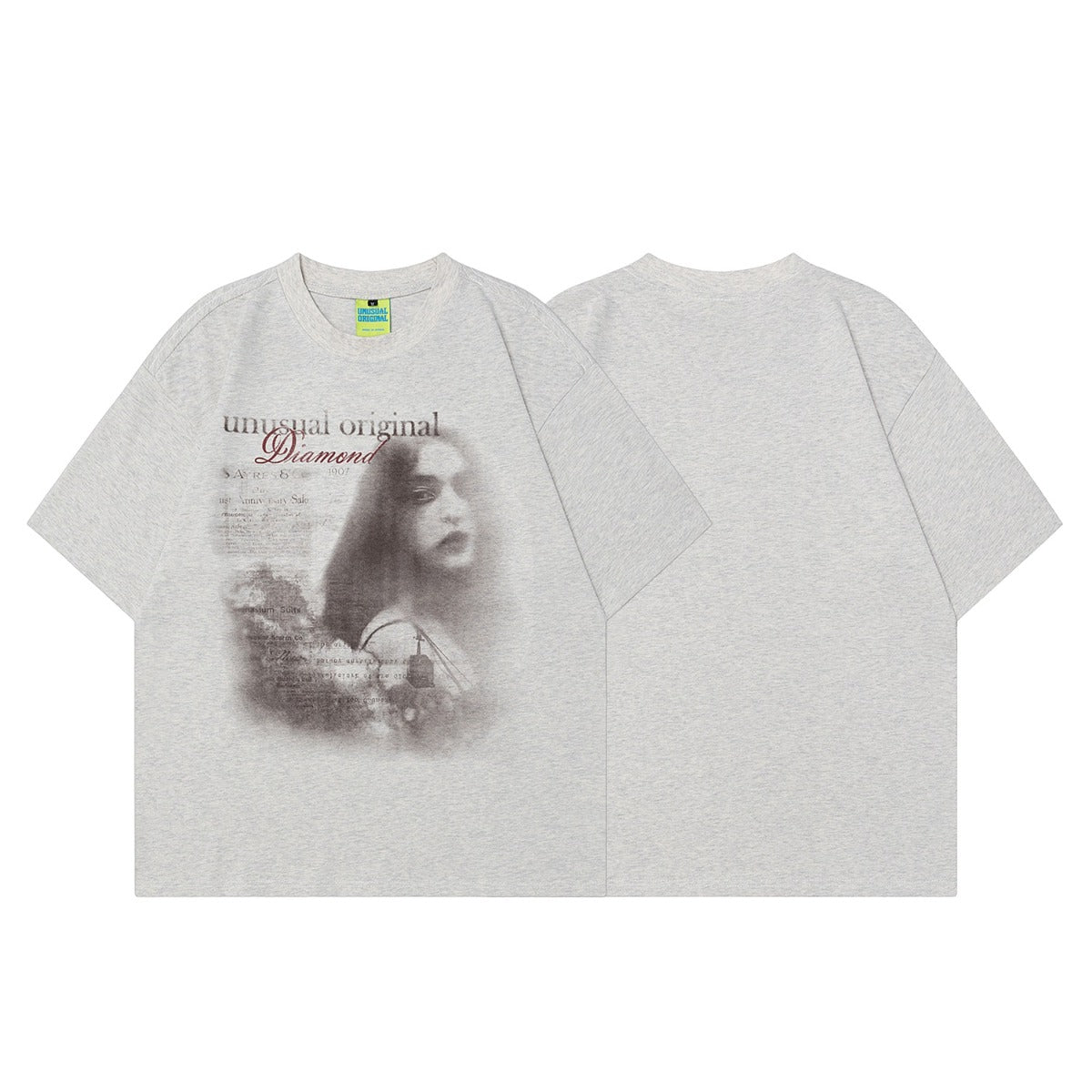 90s West Coast Hip Hop Fashion T Shirts Vintage Old Fuzzy Portrait Print Oversize Short Sleeve T-Shirt