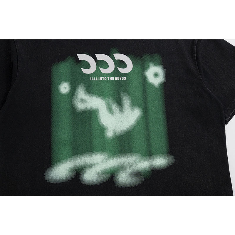 Vintage Usa Shirt Vintage Washed Old Abstract Printed Short Sleeve T-Shirt