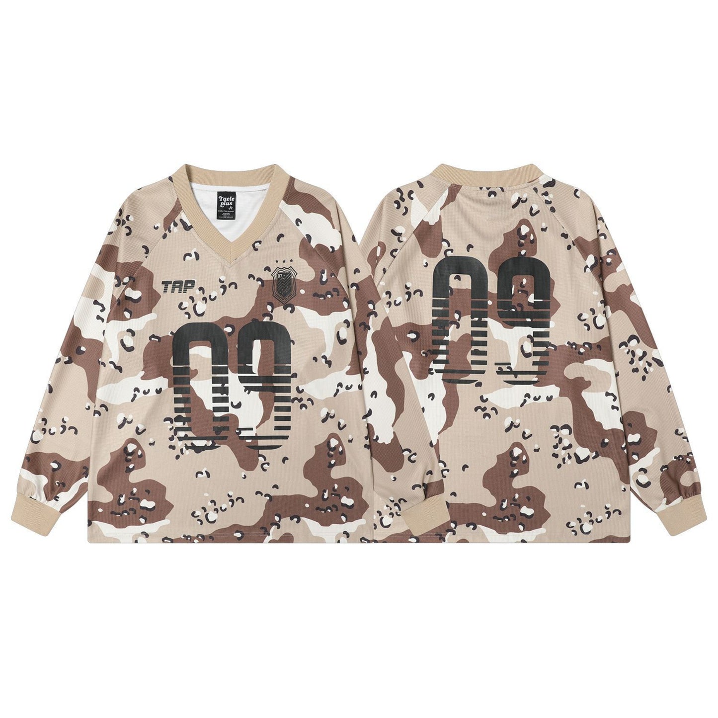 Hip Hop Clothing Spring Top V-Neck Long Sleeve T-Shirt