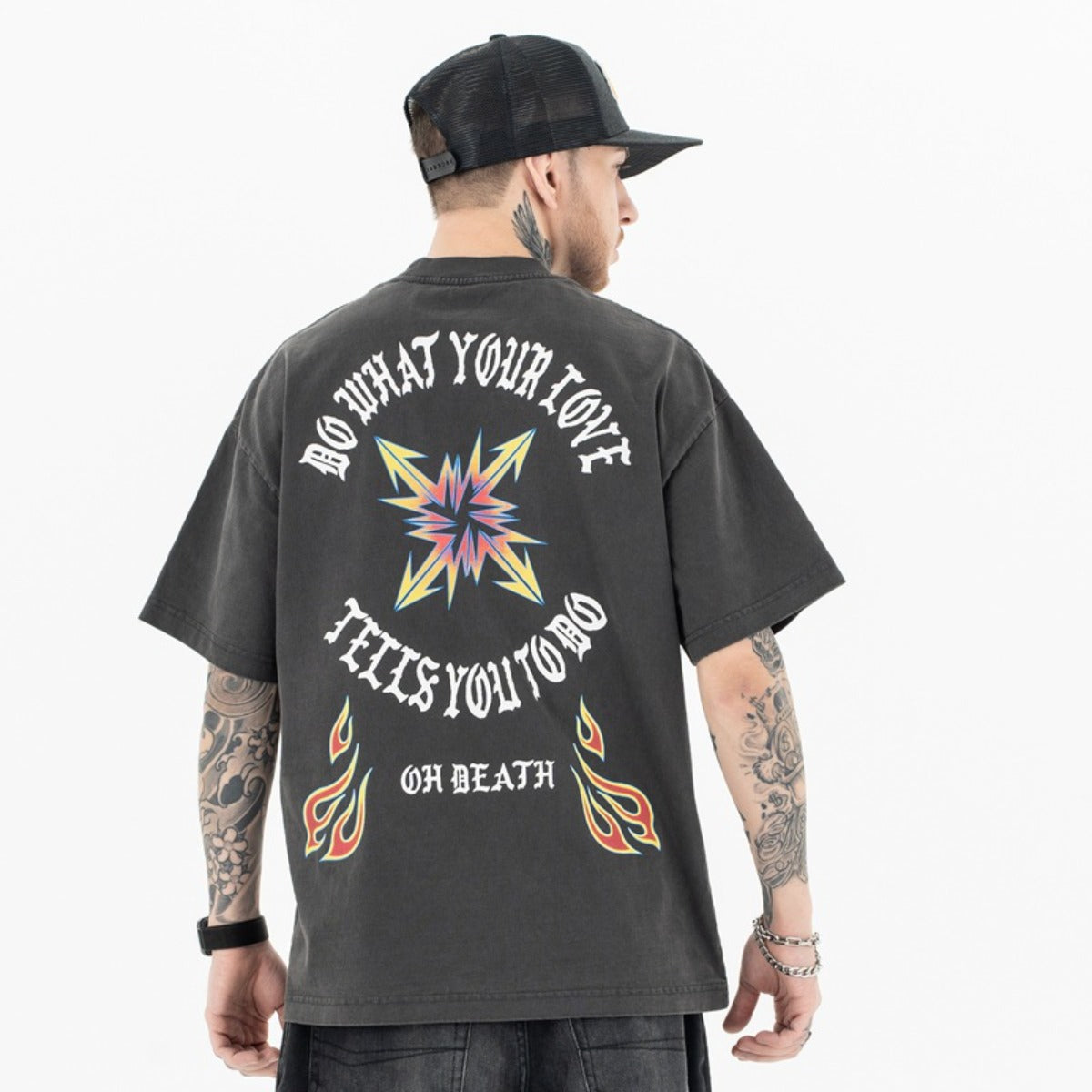 Vintage College Shirts Summer, Washed Short Sleeve T-Shirts