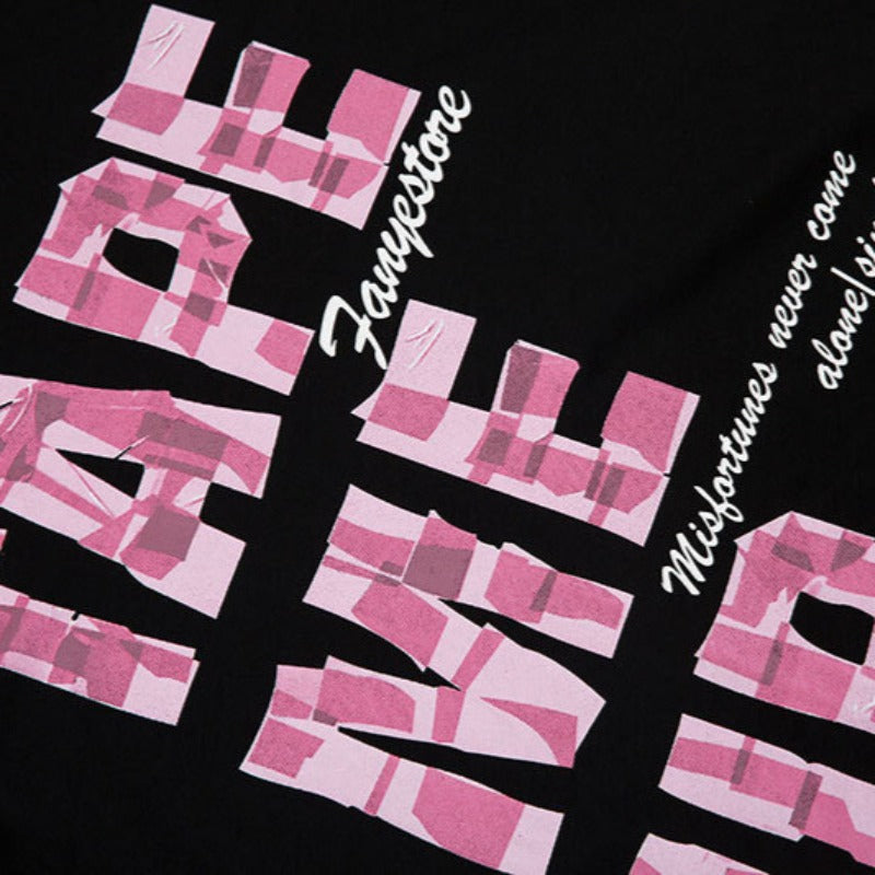 Vintage Tišö Rt alphabet print short-sleeved T-shirt summer oversize loose top