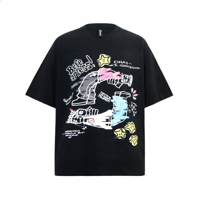 80s And 90s Vintage T Shirts Vintage Cartoon Graffiti Men's and Women's Short Sleeve T-Shirts