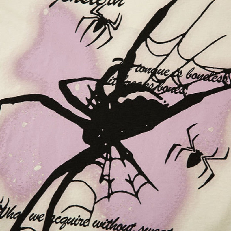 Vintage Tišö Rt hiphop hip hop spider print loose short sleeve t-shirt oversize