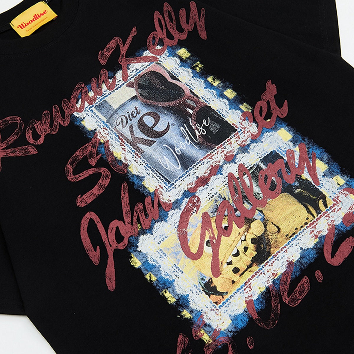 90s West Coast Hip Hop Fashion T Shirts Vintage Old Oil Painting Alphabet Print Short Sleeve Top