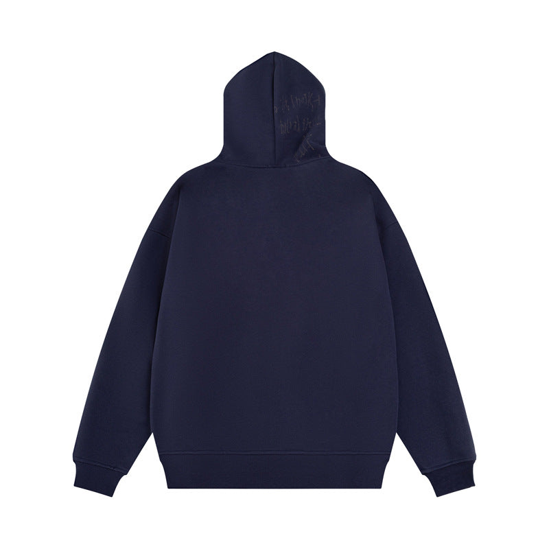 Streetwear Hoodie Vintage Embroidered Hooded Sweater Loose Hoodie