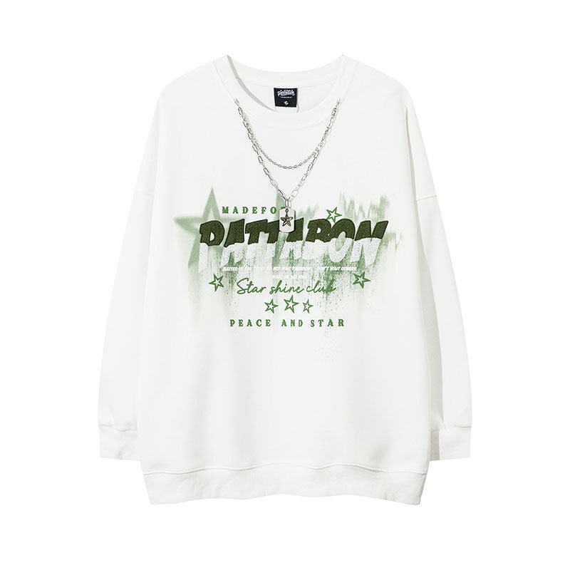 Marcas De Streetwear Vintage Star Letter Embroidery Long Sleeve T-Shirt