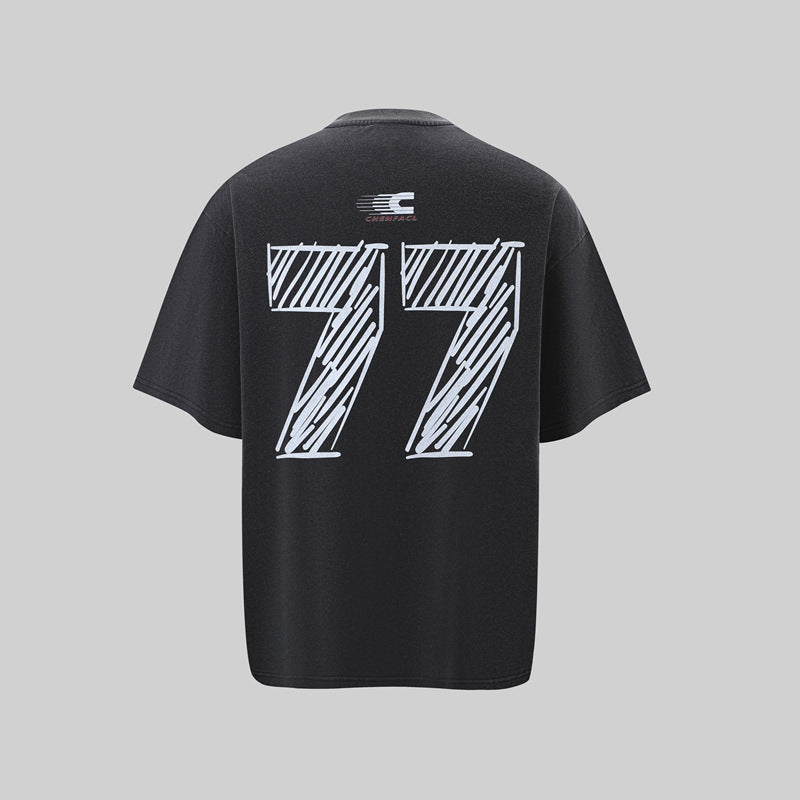 Hip Hop Shirts For Boys Vintage Graffiti Alphabet Print Short Sleeve T-Shirt