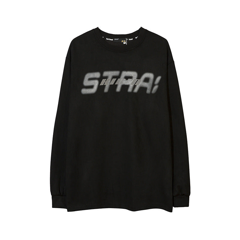 Vintage T Shirts Hip Hop Letter Print Long Sleeve T-Shirt Oversize Loose Top
