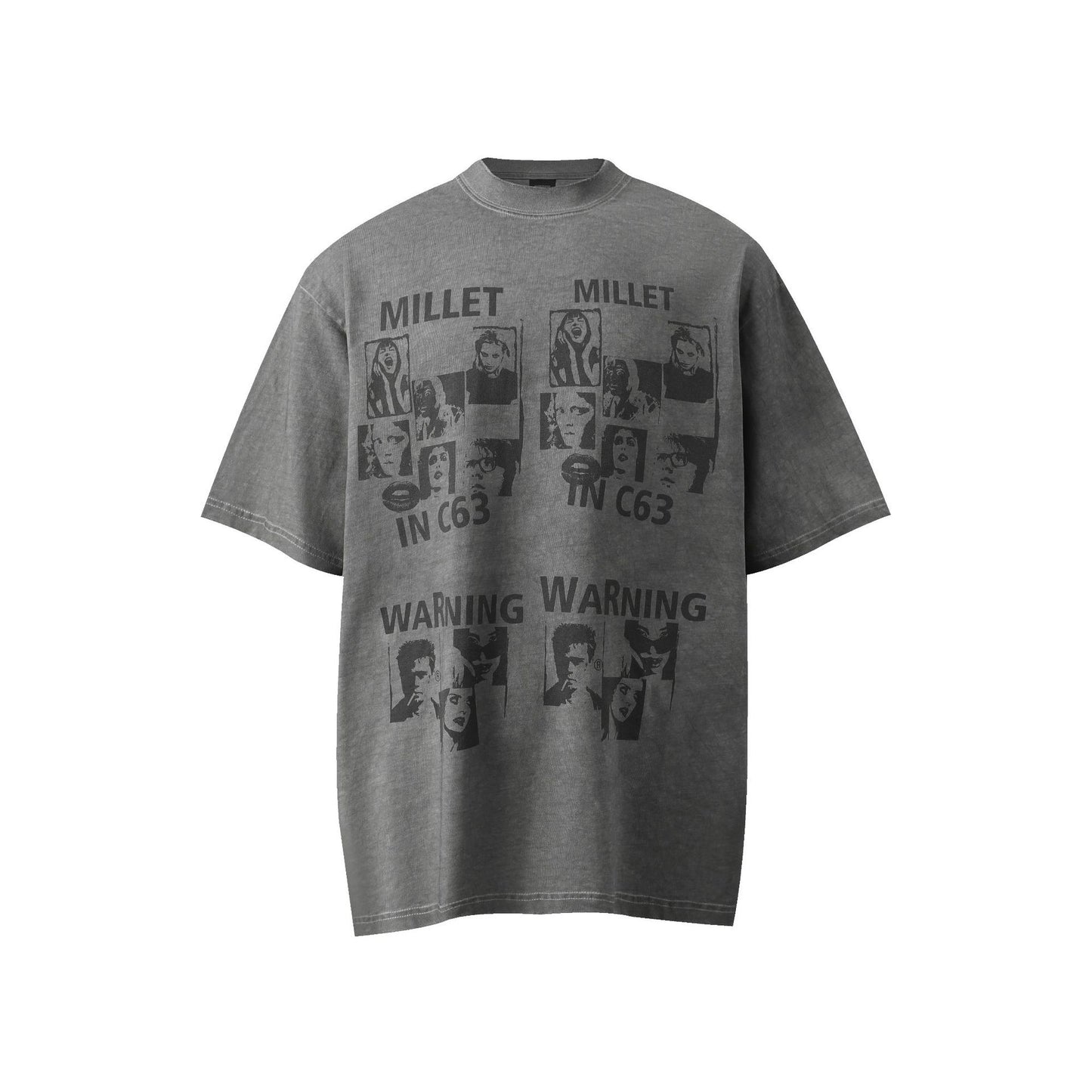 1990 Fashion T-Shirt Washed T-Shirt Short Sleeve Loose