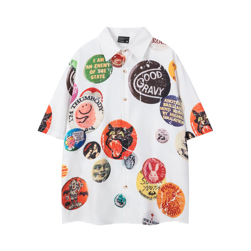 Casual Street Wear Vintage Hawaiian Style Short Sleeve Shirt