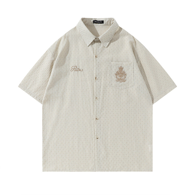 Y2K mens shirt vintage striped short sleeve shirt