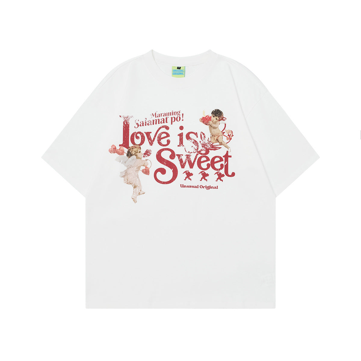 Unisex T-shirts Summer Angel Fun Cartoon Men's Loose Short Sleeve T-Shirt