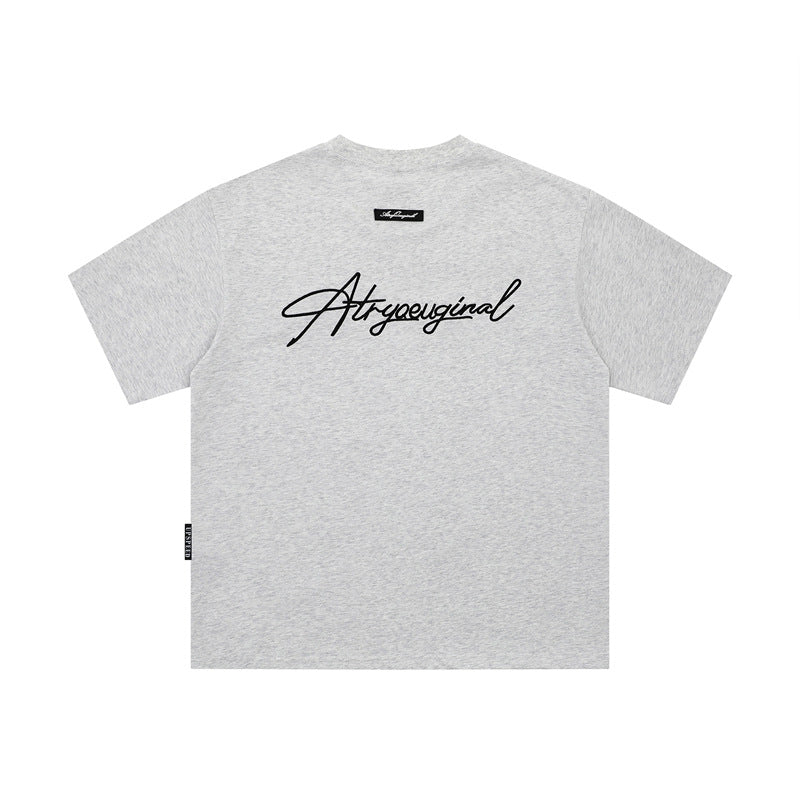 Camisas Retros Embroidered Short Sleeve Loose T-Shirt