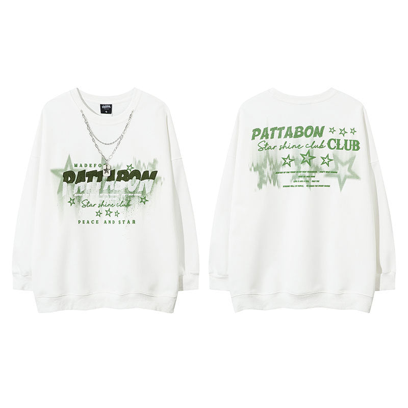 Marcas De Streetwear Vintage Star Letter Embroidery Long Sleeve T-Shirt