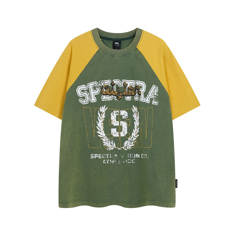 Y2K mens shirt hip hop retro crew neck men's short sleeve T-shirt