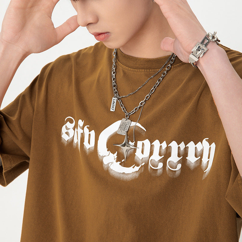 Vintage Tišö Rt Crew Neck Short Sleeve T-Shirt Loose Casual Top