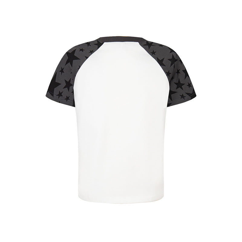 Hip Hop Shirts For Boys Vintage T-Shirt Summer Loose Cartoon Crew Neck Short Sleeve Top