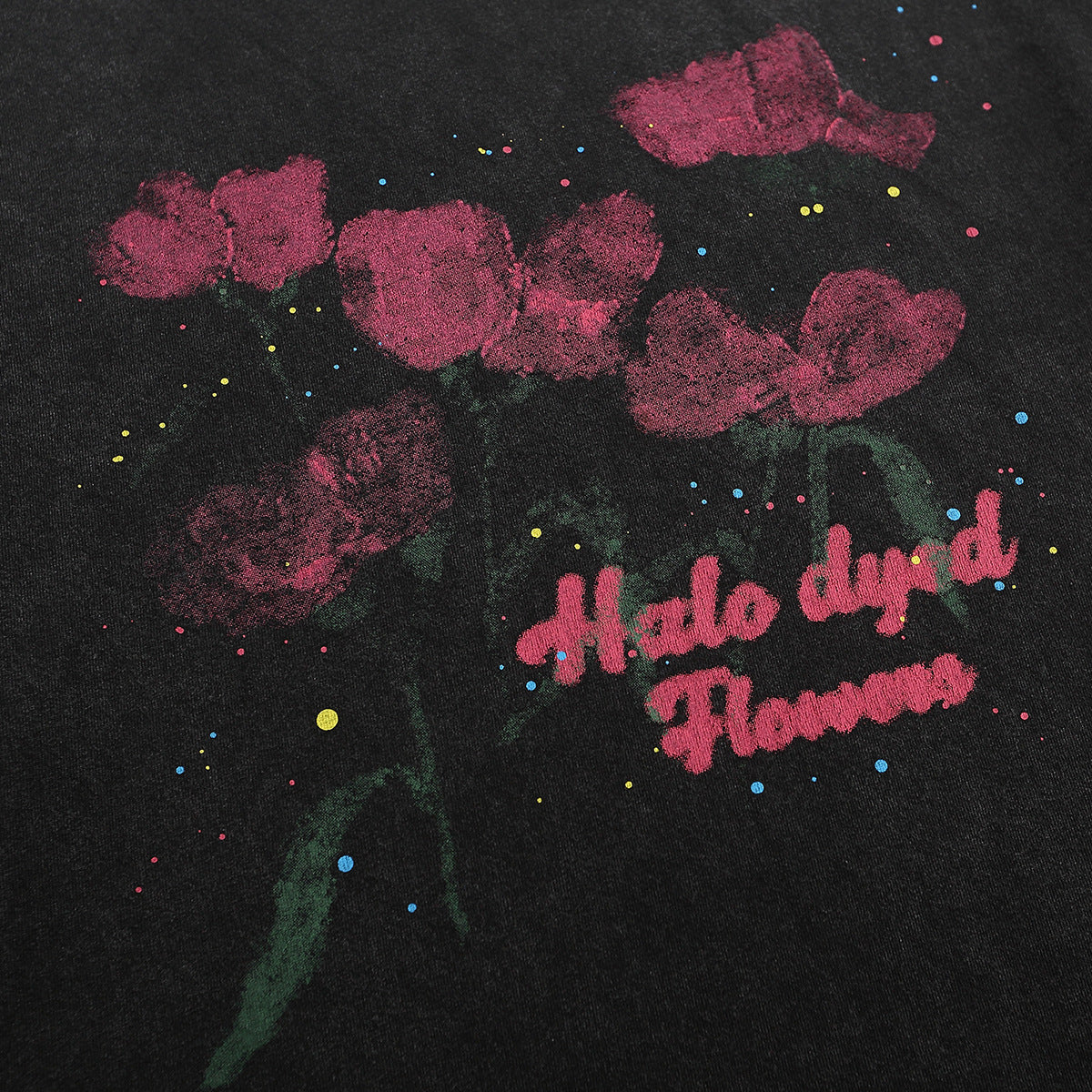 60s Style T Shirts Vintage Washed Old T-Shirt Loose Floral Print Short Sleeve T