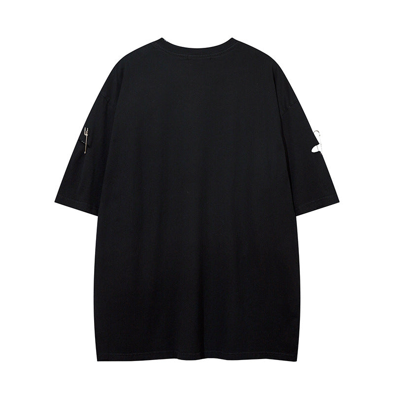 1990 Fashion T-Shirt Retro Old Ripped Short Sleeve T-Shirt