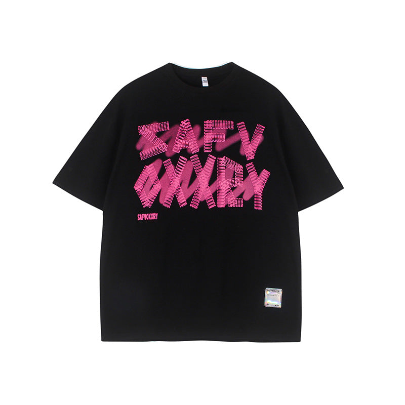 Hip Hop Shirts For Boys Alphabet Print Short Sleeve T-Shirt