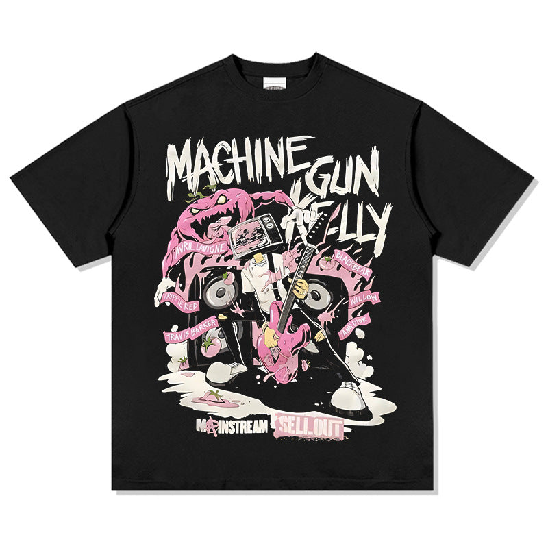 Cool t rapper vintage hip hop mgk print long sleeve short sleeve t-shirt