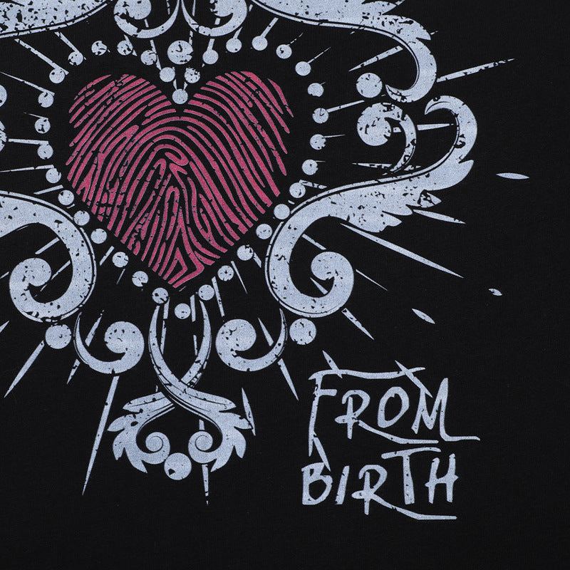 Camisas Retros Love Around Printed Short Sleeve T-Shirt